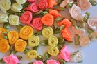 100 Mixed Colors Satin Rosettes   Artificial Rose-like Flowers