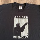 Vintage John Yates Officer Friendly T-shirt Punk Hardcore Men s Size Xl Black