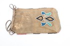 Historic Plains Indian Sioux Beaded Leather Bag Pouch Native American 1900s Atq