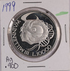 1999 San Marino 10000 Lire Third Millennium Ag Silver 0 900 Coin 34mm Km  397