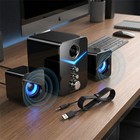 Usb Computer Speakers System Stereo Bass Subwoofer Led For Desktop Laptop Pc Us