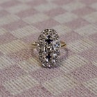 Vintage Mid-century Two Fifths Carat Diamond   Sapphire Ring  14k Solid Gold 