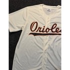 Baltimore Orioles Baseball Jersey Cream Orange Button Up Short Sleeve Xl Mens