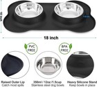 No Spill Pet Food And Water Bowl Stainless Steel Dish Set Feeder For Pets