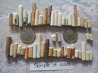 Lot Of 50 Random Vintage Pipe Stems Ceramic Sea Glass