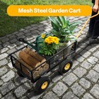 Garden Cart Wagon 880lbs Heavy Duty Steel Utility Cart W  Removable Sides Black