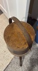 Vintage 1930   s Sewing Shoe Shine Wooden Firkin Banded Basket W Handles 
