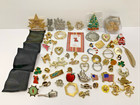 Lot Of 60 Vintage To Modern Pins Lapel Pins Brooches Variety Of Styles Sizes