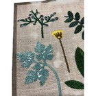 Framed Embroidered Fabric Floral Leaves 10 25 X 7 75 Inches