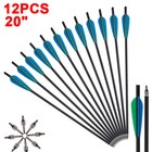 12pcs 17  20  22  Carbon Arrows Od 8 8mm Crossbow Bolts W quiver Target Hunting
