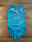 Gk Elite Gabby Douglas Turquoise Sparkle Gymnastics Leotard  Cl Child Large