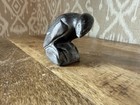 Vintage Inuit Soapstone Bird Carving Signed 3  Tall Igloo Tag Canada