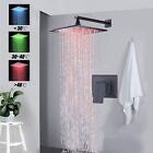 8  Rainfall Shower Head Matte Black Shower Faucet System Combo Set W mixer Valve