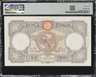 Italy Banca D italia  1937-42  100 Lire  Pick-55b  Pmg Banknote Certified Xf-45