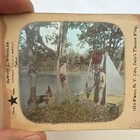 Antique 1906 Dewitt C Wheeler Magic Lantern Slide Teepee Canoe Camp Scene