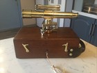 A Quality Brass    Bronze Mahogany Cased E r watts Theodolite   Level Cir-1940 