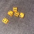 Vintage  5  Bakelite Butterscotch Dice Standard Size 5 8  