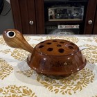 Vtg Wooden Handmade El Salvador Turtle Incense Pencil Paintbrush Holder Folk Art
