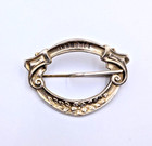 Vintage antique Victorian Sterling Silver Top 925 Belt Buckle Brooch Pin C Clasp