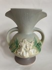 Roseville Pottery Double Handle Gardenia Gray Vase Urn 684-8  8 3 4     Tall Read