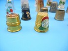 Vintage Pewter Porcelain Glass Metal Thimbles Mixed Commerative Lot Of 23