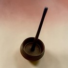 Antique Dark Brown Wood Spinning Top Toy