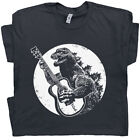 Guitar T Shirt Dinosaur Playing Gibson Acoustic Electric Bass Men Women Japan