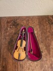 Vintage Mini Violin cello  Music Box With Bow And Case Plays Swan Lake