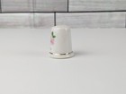 Collectible Souvenir Thimble Aruba Pink Floral Gold Trim Porcelain