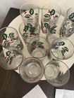 Vintage Christmas Holly Tall Drinking Glasses     Set Of 11     5 5   