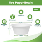 Disposable Paper Bowls Compostablebagasse Bowls Microwave Safe 8 Oz  200ct -fpn