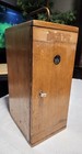 Vintage Empty Bausch   Lomb Microscope Wood Case Brass Handle With Key