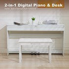 88key White Digital Piano Keyboard Graded Hammer Action Usb midi bluetooth bench