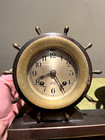 Vintage Early Chelsea Desk Ships Bell Clock And Barometer- In Bronze