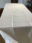 Large Antique French Rustic Linen Woven Tablecloth Yardage 52  X 156  Mono Mc