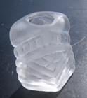 Sea Glass  Dimond Shaped Small Clear Bottle With A Beautiful Pattern