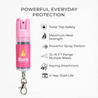 Burn Pepper Spray 2 Pack 0 5oz Police Strength Oc Keychain Self Defense Pink