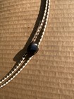 Vintage 2 Tone Leather Bolo Tie With Brown Polished Stone 