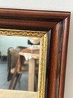 Antique Eastlake Wood Deep Well Picture Frame W  Mirror   Gold Liner