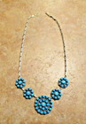 19  Marvelous Vintage Navajo Sterling Silver Petit Point Turquoise Necklace