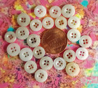 23 Antique Diminutive 4-hole Sawtooth China Sewing Buttons   All 3 8  And Under