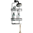 Rustproof Aluminum Shower Caddy Over Head Organizer W  Hooks   Shelves New