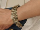 Vtg Taxco Mexico Sterling Silver 8-pane Hinge Bracelet W  Abalone 7 5 Inches 