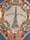 Vintage Patricia Paris Souvenir Scarf Eiffel Tower Landmarks 31x31 Pink France