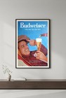      Budweiser Vintage Ad Poster - 24x36    - 1950s Style Retro Collectible         
