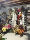 Assorted Mixed Artificial Flowers Bundle Fabric Plastic Bulk Lot Mixed Colors