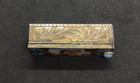 Vintage 800 Silver Enamel Etched Lipstick Pop-up Mirror Compact Case