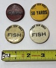Vtg Camp Sea Gull Minnesott North Carolina Ymca Fishing Pass Buttons Badge Pins