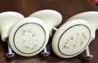 Lot Of 18 Vintage Amerock 69128 Allison Ceramic Knobs White Floral 1 5 Inch