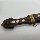Vtg  antique Wood Curved Mother Of Pearl Inlay Ottoman Style Dagger- 15 